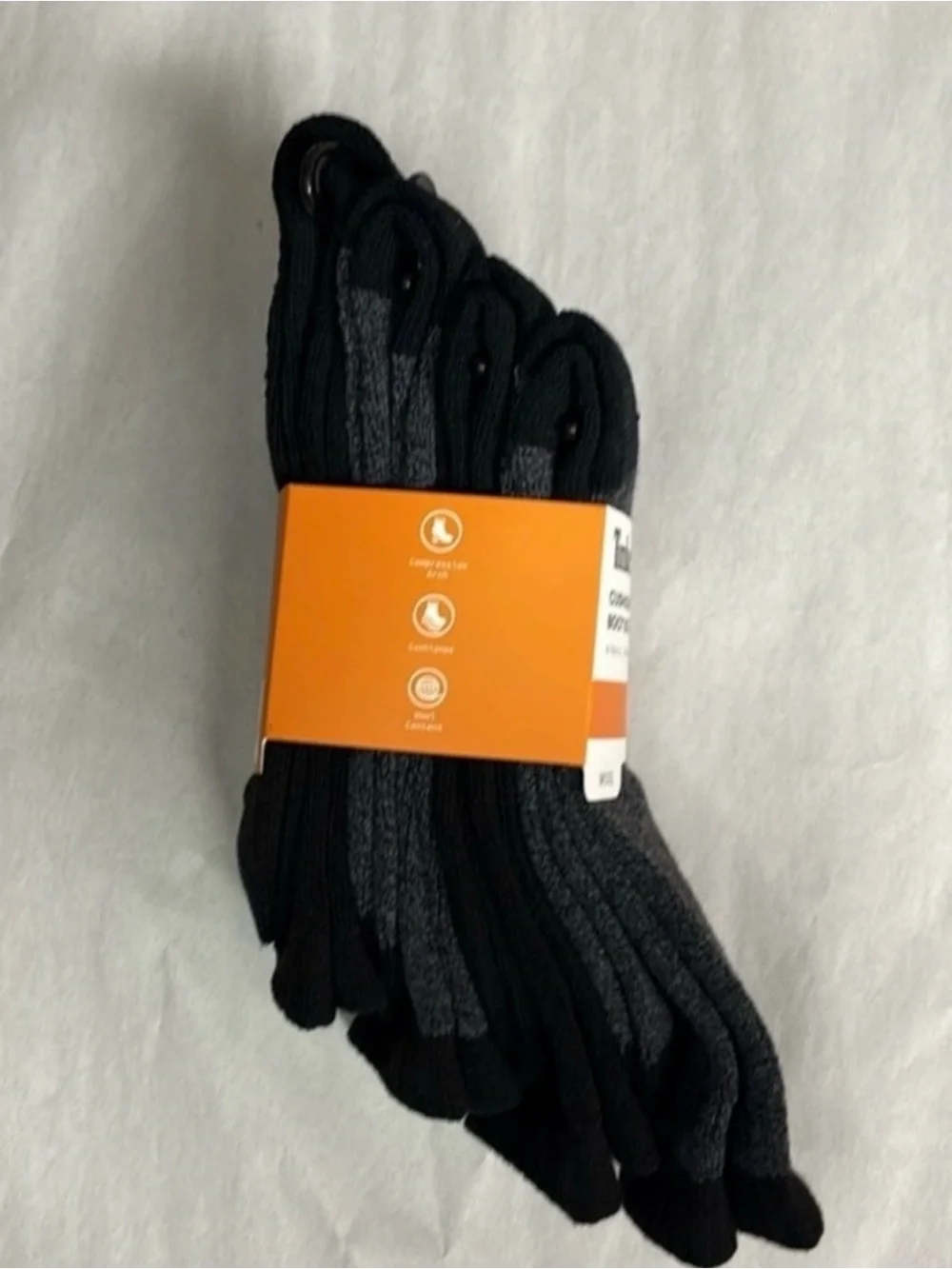 New Timberland Socks 4 Pair Men’s Gray & Black Wool Cushioned Boot Socks Casual